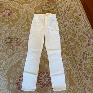 High rise skinny white jean